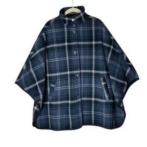 Parasuco Plaid Cape Poncho Jacket S/M Oversized Dark Academia Cozy
